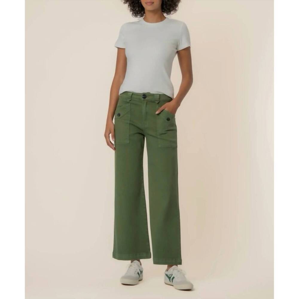 NEW KUT FROM THE KLOTH meg high rise wide leg jeans in dill